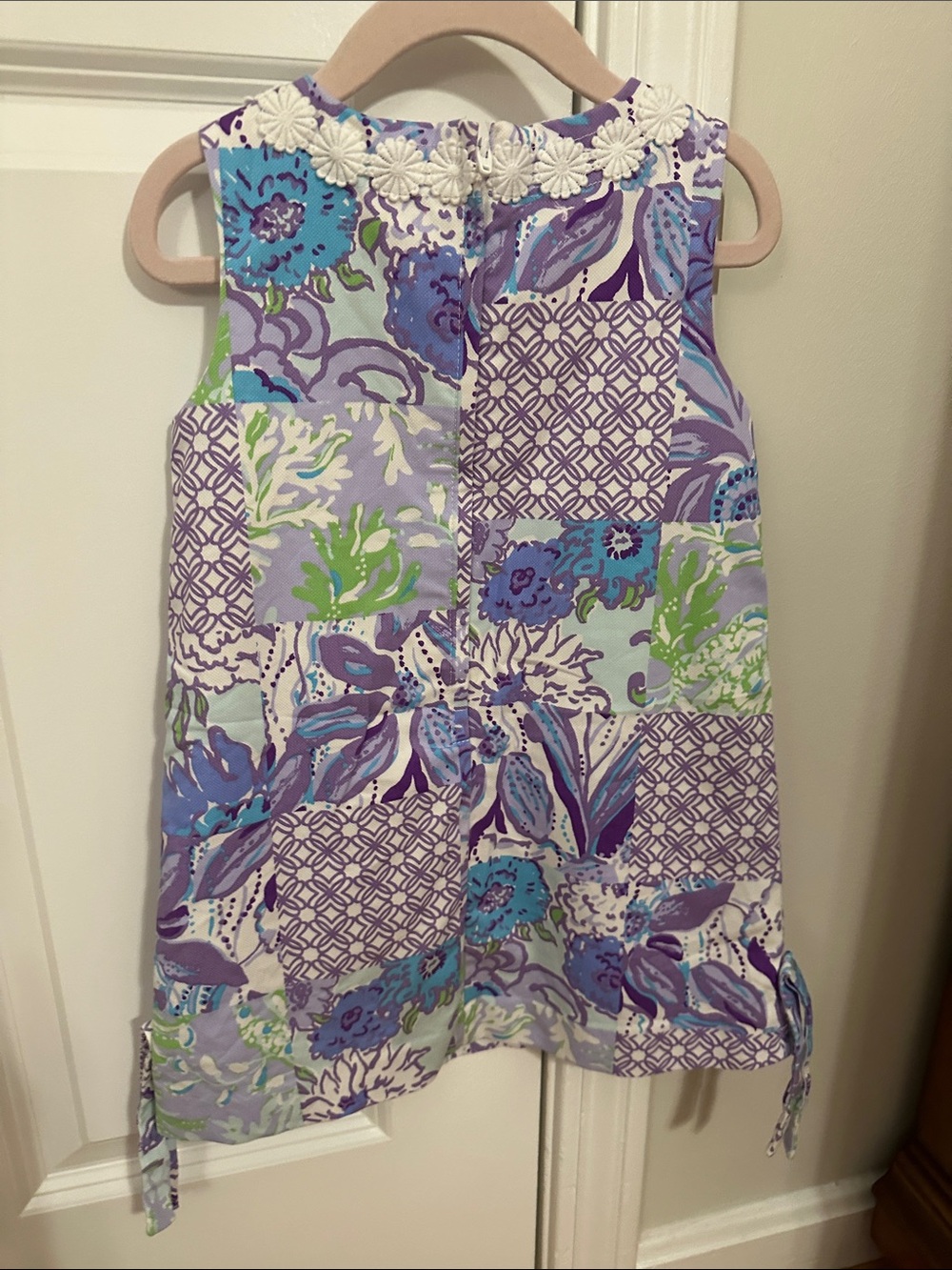 Lilly Pulitzer Patchwork Floral Sleeveless Dress - Purple, Blue, Green - Picture 3 of 3